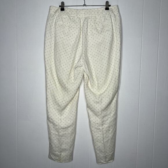 Talbots Women’s Straight Leg Slim Ankle Polka Dot Pants 100% Linen Size 8 - Picture 2 of 6
